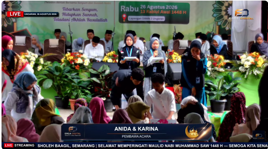SMADA Bersholawat di SMAN 2 Ungaran, Ratusan Siswa Larut dalam Sholawat dan Tausiyah